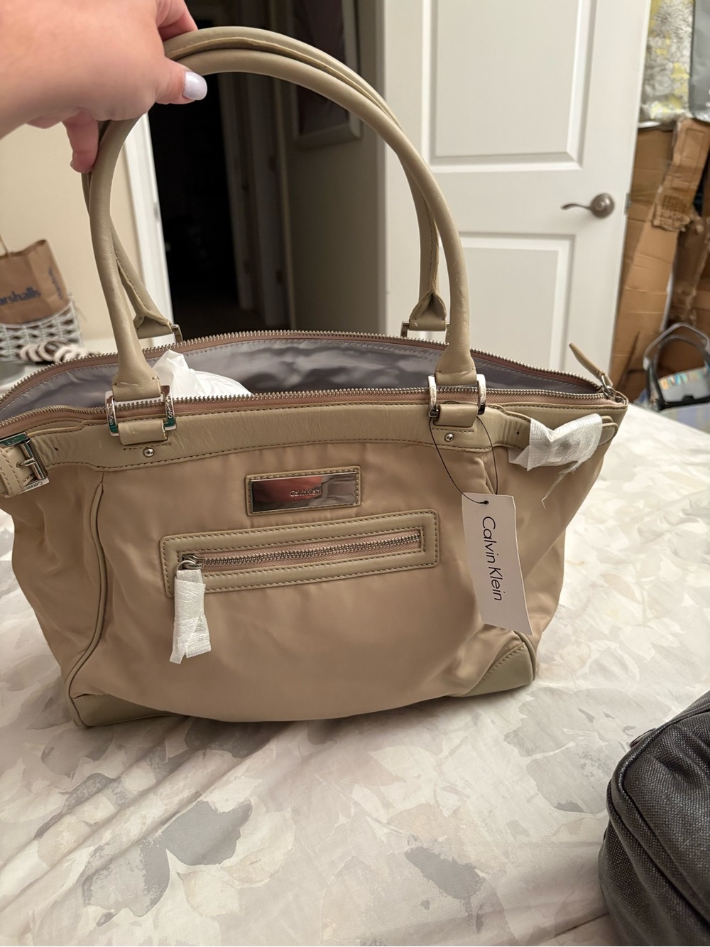 Calvin Klein Tan-Beige Women's Tote Bag